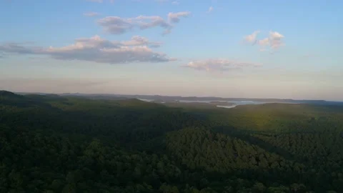 Broken Bow Drone Shot over the Trees Stock Footage 202289368
