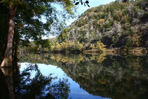 Broken Bow Oklahoma River Reflections 스톡 사진