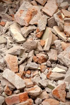 Broken brick and cement texture and background Stock Photos