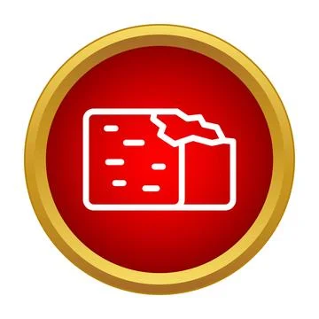 Broken brick icon representing damage and destruction Stock Illustration