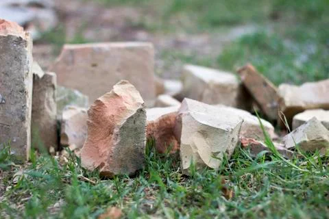 Broken brick Foto stock