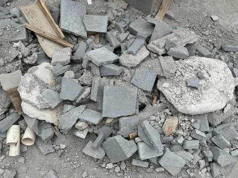 Broken brick rubble Stock Photos