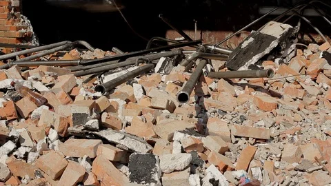 A broken brick wall Stock-Footage 89162313