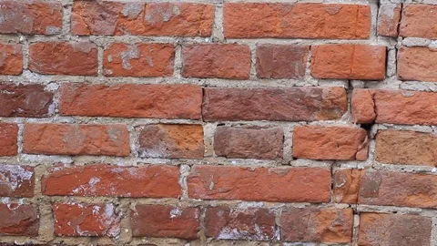 Broken brick wall on the house Stock Footage 99467504