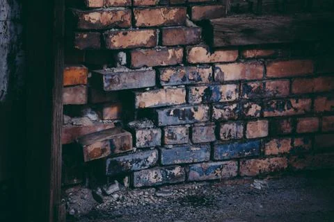 Broken Brick Wall Fotos de archivo