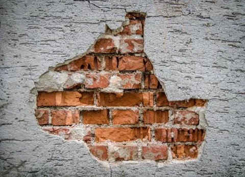 Broken brick wall Stock Photos