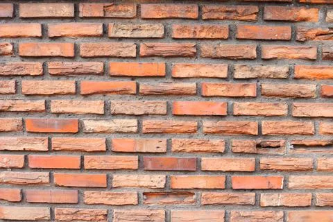 Broken bricks wall background. Foto stock