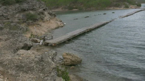 Broken bridge on a foothpath Stock Footage 265346