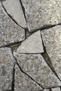Broken Broken Aggregate Concrete Paving Slabs Texture Background Stock Photos