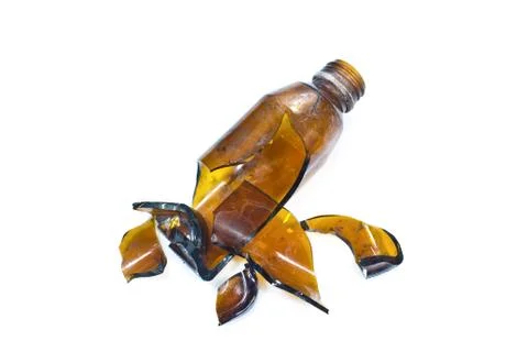 Broken brown bottle Stock Photos