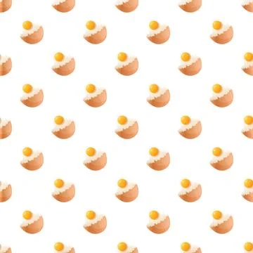 Broken brown eggshells seamless pattern and background 스톡 일러스트