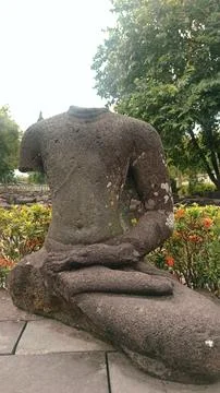 Broken buddha statue in museum Stock Photos