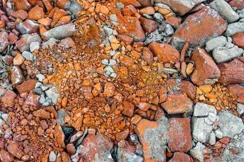 Broken building bricks background Stock-Fotos