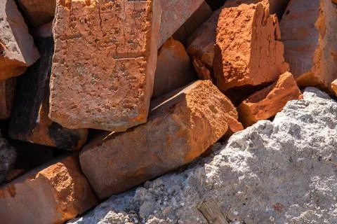 Broken building. Bricks.  Stock Photos