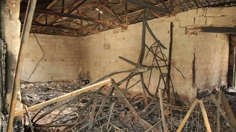 Broken Building by a Missile Stock Footage 41491995