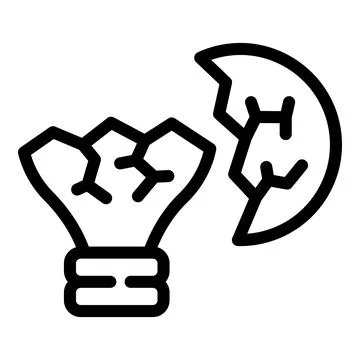 Broken bulb icon outline vector. Work problem 스톡 일러스트
