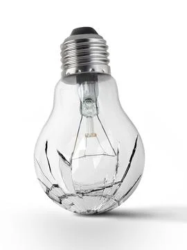 Broken bulb, transparent background Stock Illustration