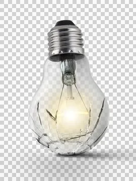 Broken bulb, transparent background Stock Illustration