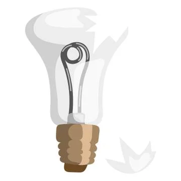 Broken bulb vector illustration concept isolated design innovation light lamp Ilustración de archivo