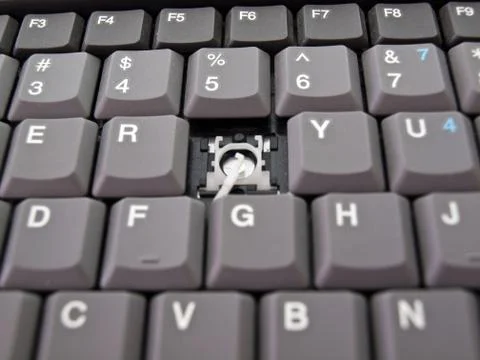 Broken button on keyboard 스톡 사진