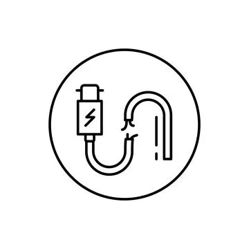 Broken cable, connector icon. Simple line, outline vector elements of connectors Stock Illustration