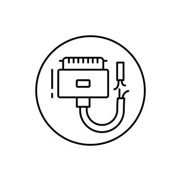 Broken cable, connector icon. Simple line, outline vector elements of connectors Stock Illustration