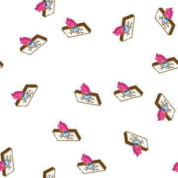 Broken cable isometric icon seamless pattern Stock Illustration