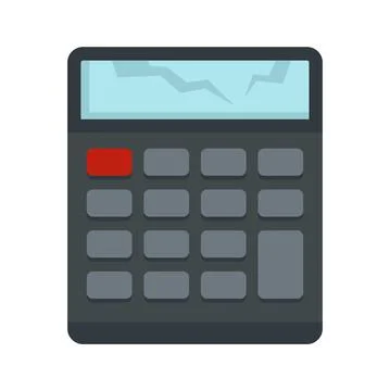 Broken calculator icon flat isolated vector Illustrazione stock