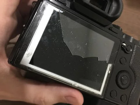 Broken camera display Stock Photos