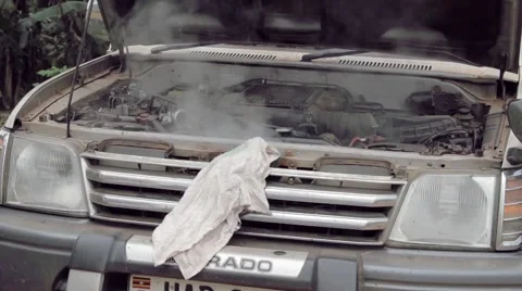 Broken Car Engine Stock Footage 45649074