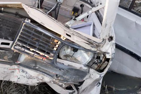 Broken car front Stock Photos