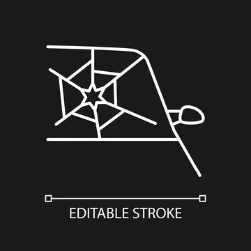 Broken car glass white linear icon for dark theme イラスト素材