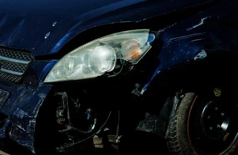 Broken car headlight Foto stock