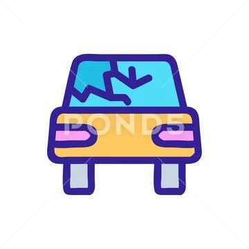 Broken car icon vector. Isolated contour symbol illustration Stock Illustrationen