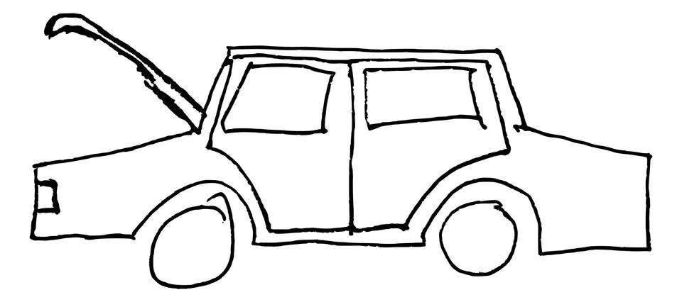 Broken car Illustrazione stock