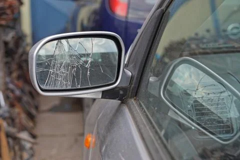 Broken car mirror Stock Photos
