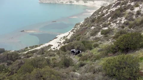 Broken car in the mountains in Cyprus. Stock Footage 175076723