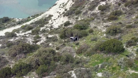 Broken car in the mountains in Cyprus. Stock Footage 175076789