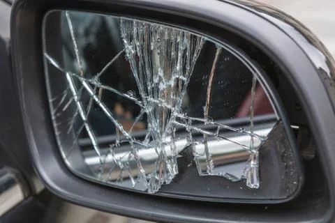 Broken car side mirrors Stock Photos