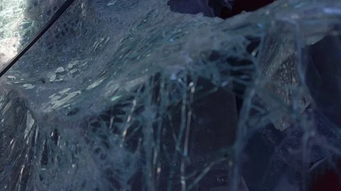 Broken car window from an accident Video stock 125947286
