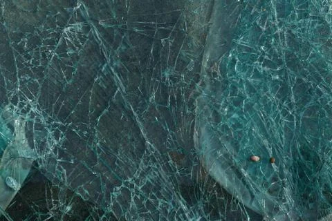 Broken car window glass Stock Photos