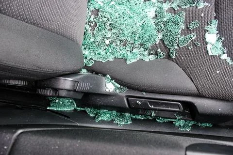 Broken car window Stock Photos