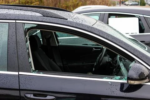 Broken car window Stock Photos