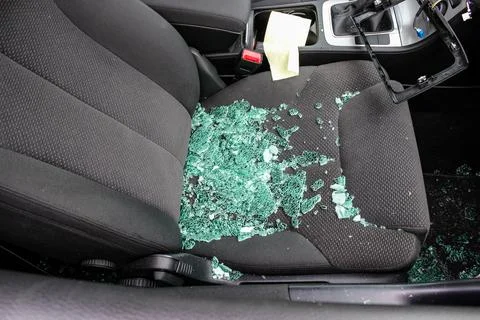 Broken car window Stock Photos