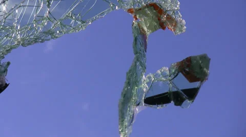 Broken car windscreen Stock Footage 28162165