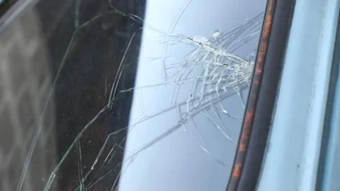 Broken car windshield 2 Video stock 321195703