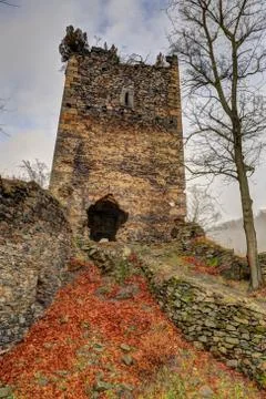 Broken Castle tower Stock Photos