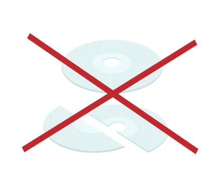 Broken CD or DVD Compact Disc on White Background 스톡 일러스트