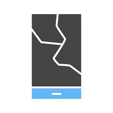 Broken Cell Phone icon vector image. Stock Illustration