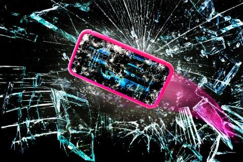 Broken Cell Phone. Stock Photos